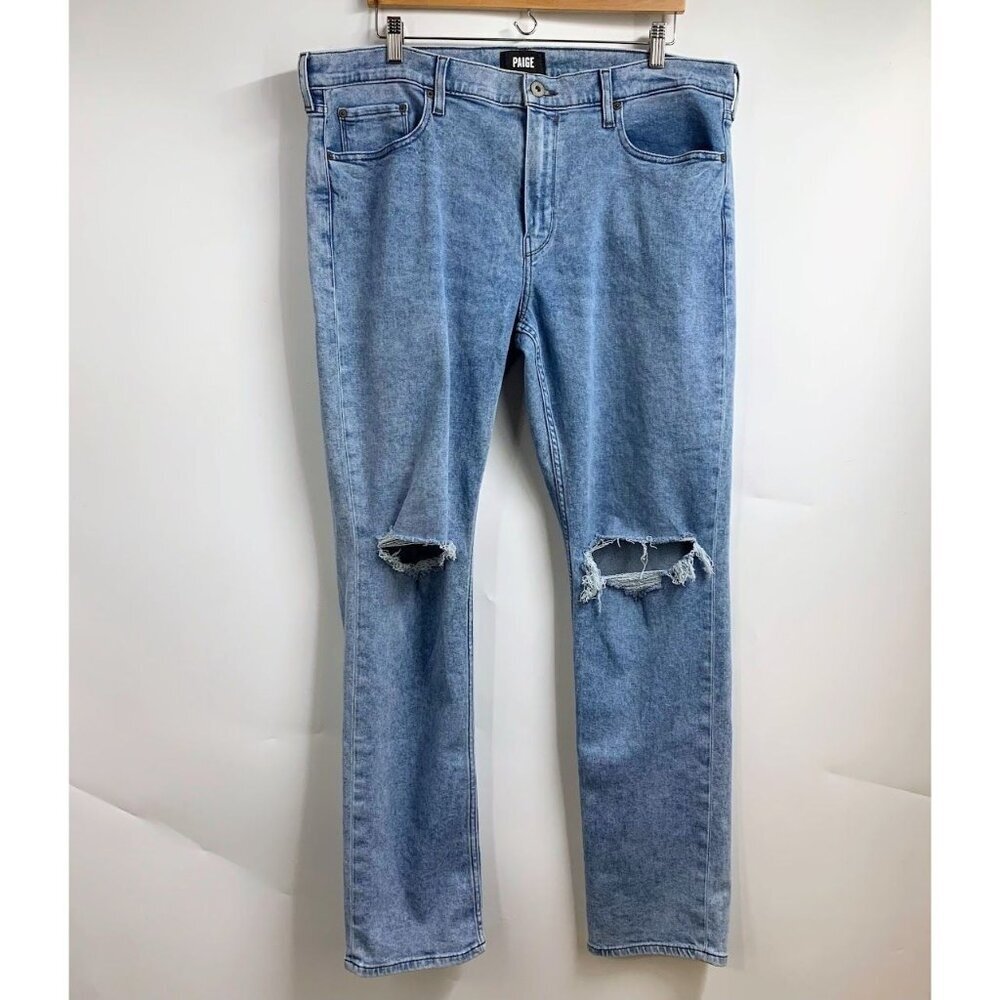 Paige Men's Lennox Cotton Stretch Destructed Classic 5 Pocket Jeans Size 40x32